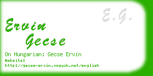 ervin gecse business card